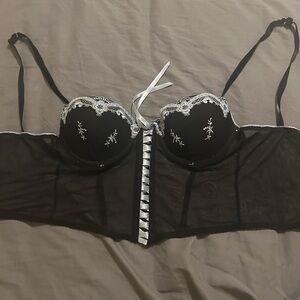 34B Delicates Elegant Black Lace Bustier Bra